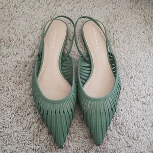 COPY - Green Pointed Flats